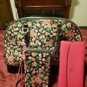 Floral Coach Purse, double-wallet and card holder